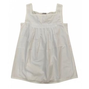 Miu Miu White Cotton Sleeveless Blouse